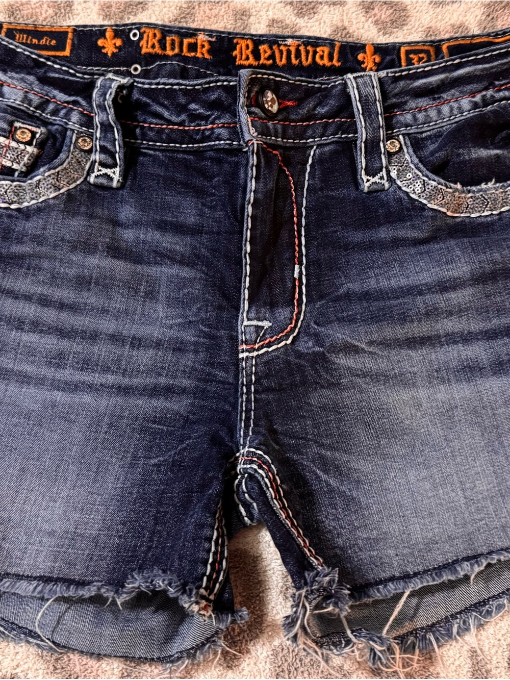 Rock Revival Women's Dark Indigo Distressed Denim Shorts